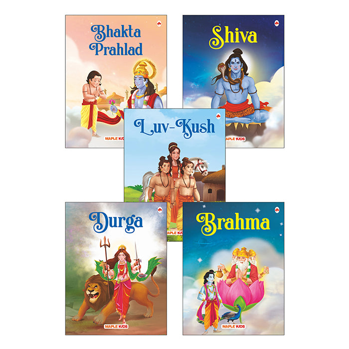 Brahma, Shiva, Bhakta Prahlad, Luv-Kush, Durga (Set of 5 Books)