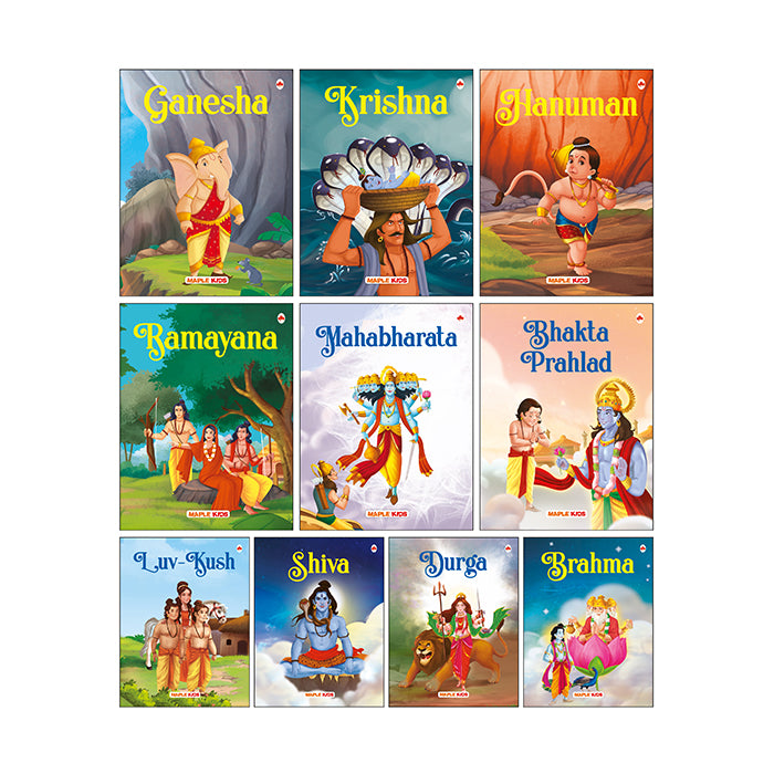 Mahabharata, Krishna, Hanuman, Ganesha, Ramayana, Brahma, Shiva, Bhakta Prahlad, Luv-Kush, Durga (Set of 10 Books)