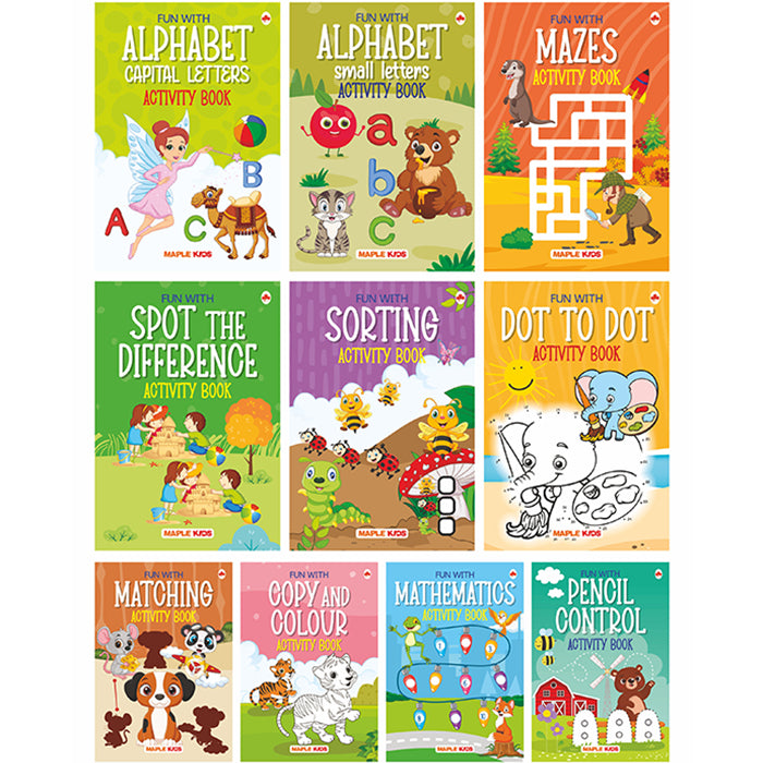Activity Books for Kids (Set of 10 Books) - First Learning and Fun Books