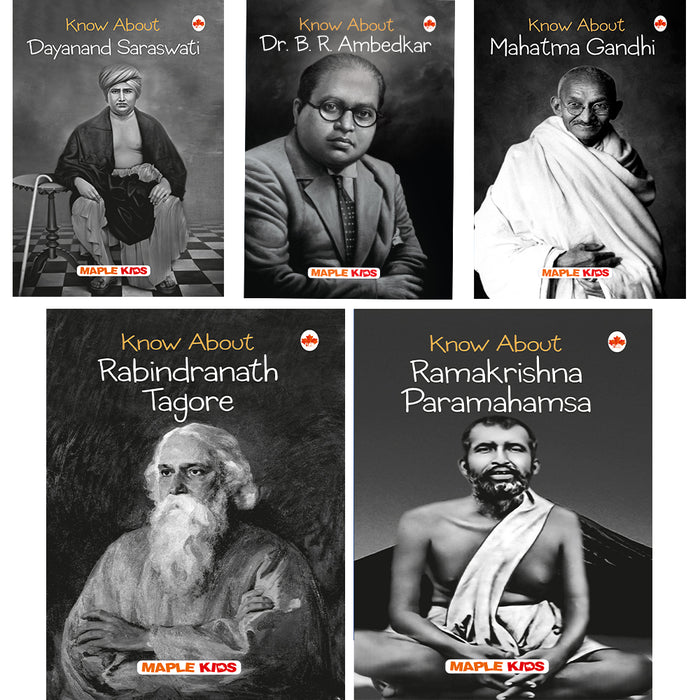Social Reformers of India (Set of 5 Books) - Rabindranath Tagore, Dayananda Saraswati, Ramakrishna Paramahamsa, B.R Ambedkar,  Mahatma Gandhi