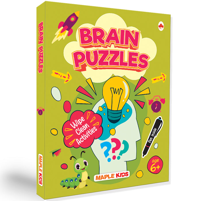 Brain Puzzles - Wipe Clean Activity Sheets for Kids