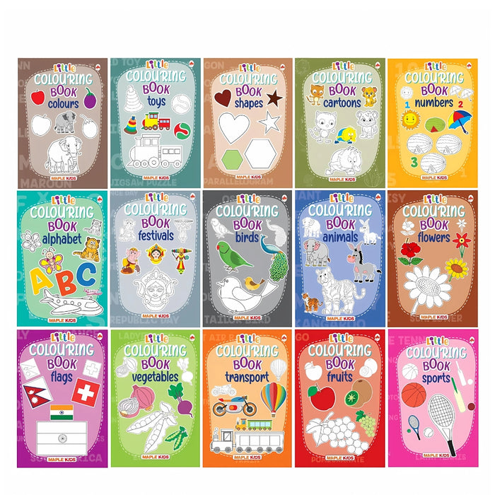 Little Colouring Books for Kids (Set of 15 Books)