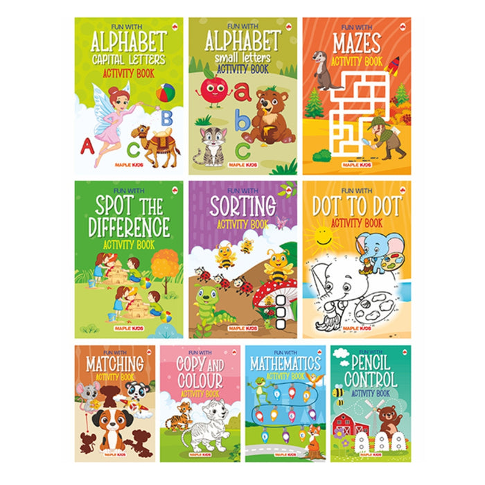 Activity Books for Kids (Set of 10 Books) - First Learning and Fun Books