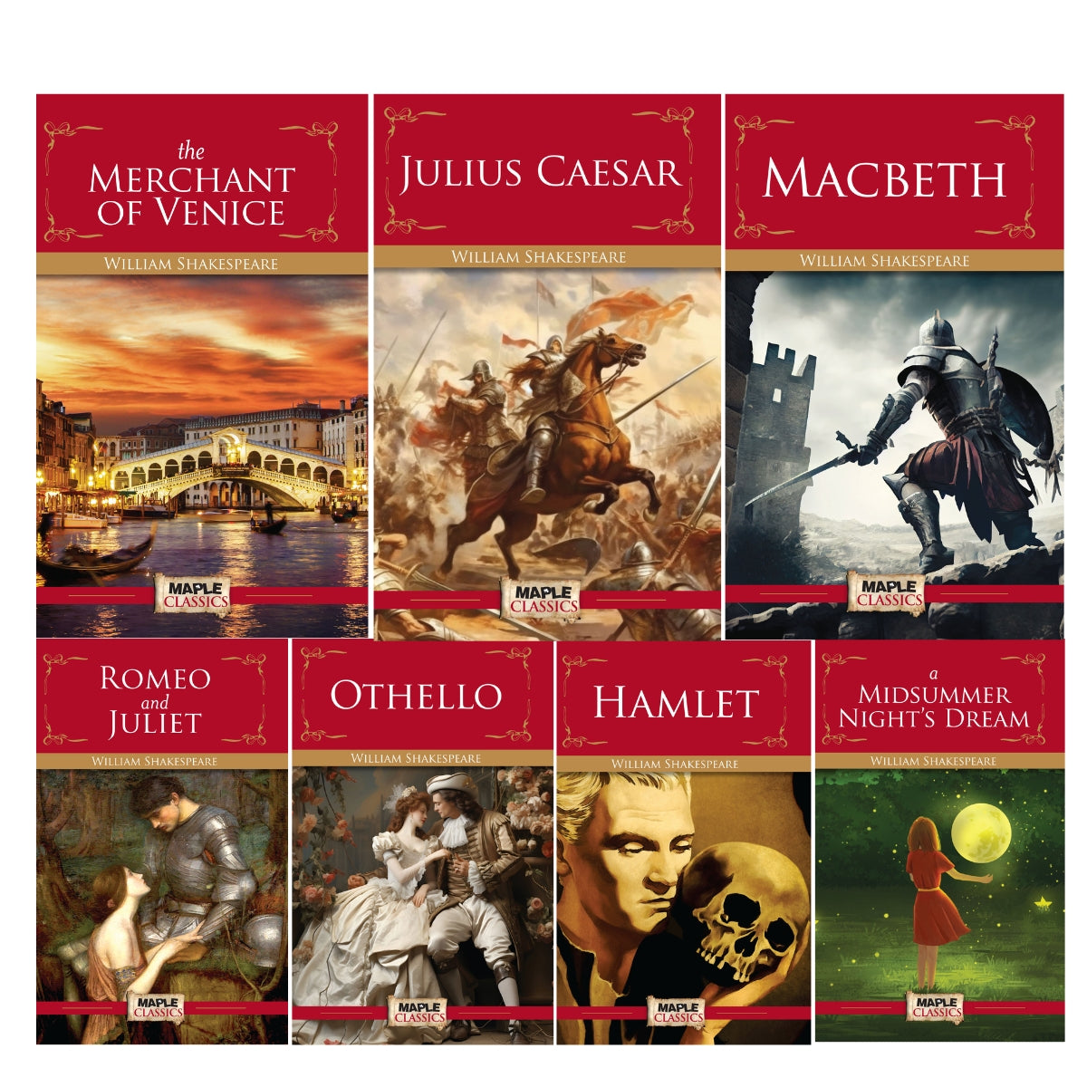 William Shakespeare (Set of 7 Books) - Othello, Romeo and Juliet