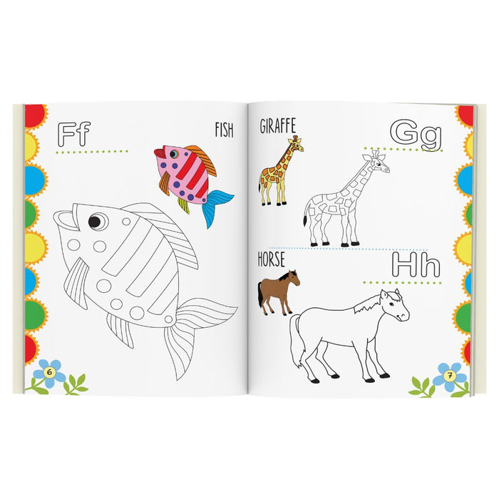 Colouring Books for Kids (Set of 12 Books) - Alphabet, Vegetables, Animals, Fruits, Numbers, Birds, Flowers, Transport, Flags, Festivals, Colours, Shapes