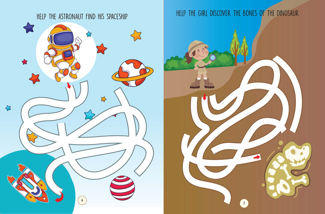 Activity Books for Kids - Dot to Dot and Mazes (Set of 2 Books)