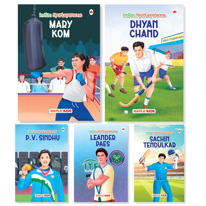 Sportspersons (Illustrated) (Set of 5 books) - Story Books for Kids- Biographies for Children