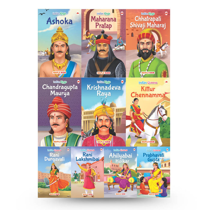 Story Books for Kids - Indian Kings and Queens (Set of 10 Books)