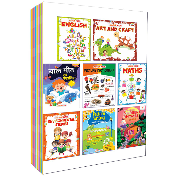 Pre Nursery Set (Set of 8 books) - Maths, English, Bal Geet, EVS, Picture Dictionary, Art & Craft, Pattern Writing