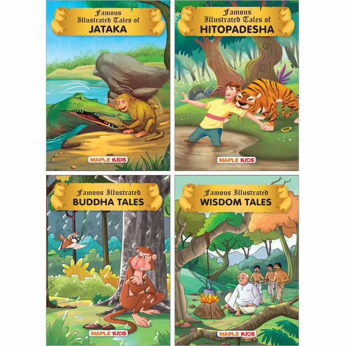 Animal Tales (Set of 4 Books) - Jataka, Buddha Tales, Hitopadesha Tales, Wisdom Tales