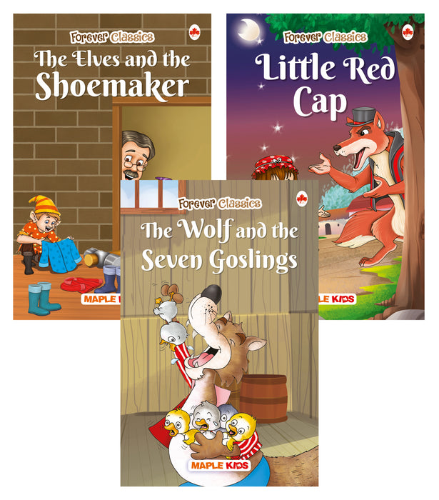 Forever Classics - 2 (Set of 3 Books) - The Elves and The Shoemaker, Little Red Cap, The Wolf and Seven Goslings