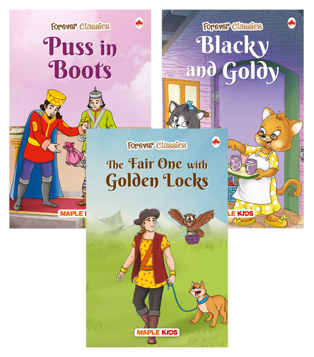 Forever Classics - 3 (Set of 3 Books) - Puss in Boots, Blacky & Goldy, The Fair One with Golden Locks