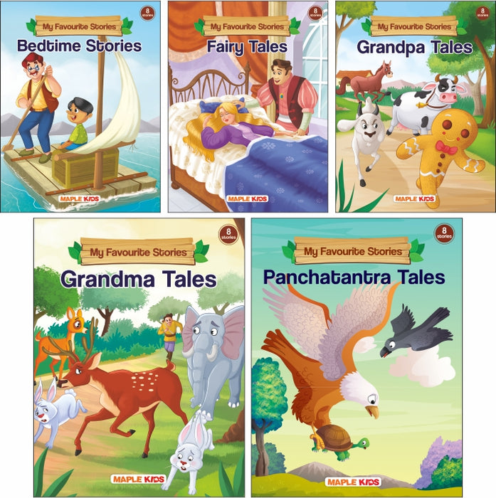 My Favourite Stories (Set of 5 Books) - Bedtime Stories, Fairy Tales, Grandma Tales, Grandpa Tales, Panchatantra Tales