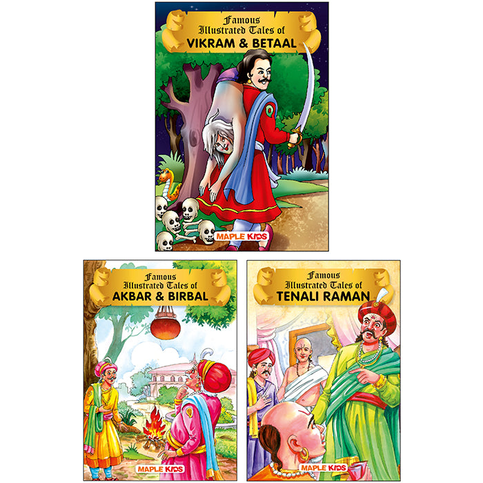 Illustrated Stories for Children (Set of 3 Books) - Tenali Raman, Akbar Birbal and Vikram Betaal