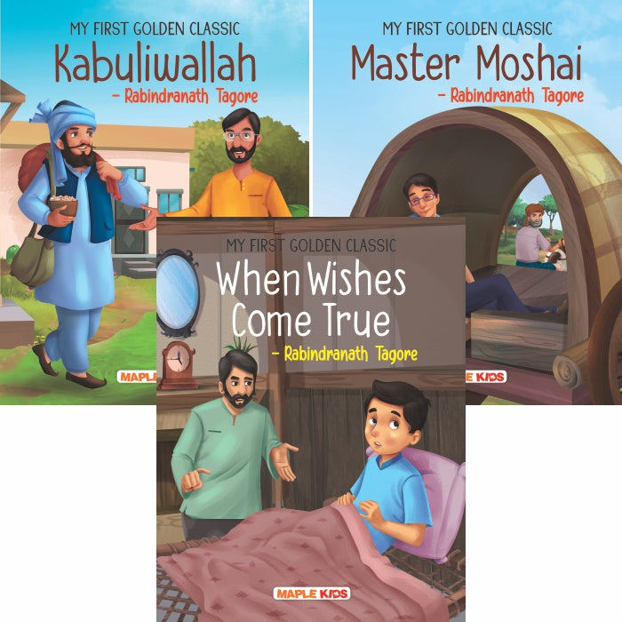Rabindranath Tagore - Kabuliwallah, When Wishes Come True, Master Moshai for Children (Illustrated) (Set of 3 Books)
