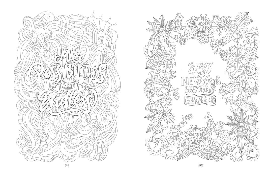Doodle Colouring Book - Motivational Quotes