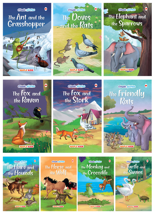 Story Books for Kids - Classic Stories (Illustrated) (Set of 10 Books)