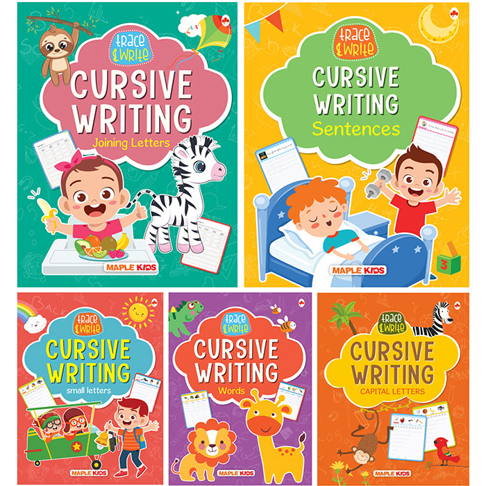 Cursive Writing Books (Set of 5 Books) - Joining Letters, Capital Letters, Small Letters, Words, Sentence